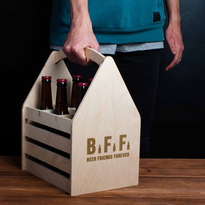 Ящик для пива "Beer Friends Forever" для 6 пляшок BD-beerbox-03 фото