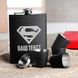Набір чорна фляга з чарками "Супермен" персоналізований , Крафтова коробка BD-FLASK-278 фото 1