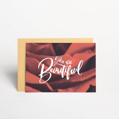 Листівка "You are beautiful" red BD-otk-32 фото