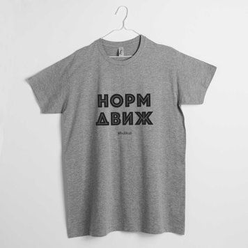 Футболка чоловіча "Норм движ" сіра HK-41 фото