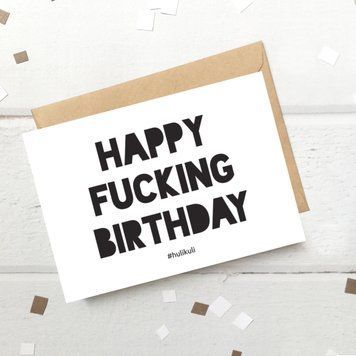 Листівка "Happy Fu*king Birthday" HK-99 фото