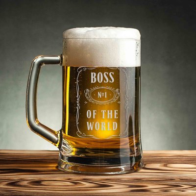 Кухоль для пива "Boss №1 of the world" з ручкою BD-BP-53 фото