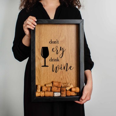 Рамка копілка "Don`t cry drink wine" для корків BD-vin-17 фото