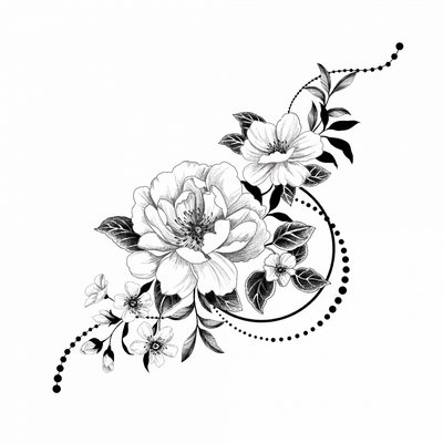 Тимчасове татуювання "Графические цветы" AS-5005 фото