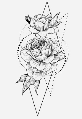 Тимчасове татуювання "Розы в геометрии" А5 AS-5002 фото