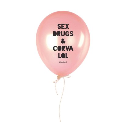 Шарик надувной "Sex Drugs & Corvalol" pink MO8055002859484 фото