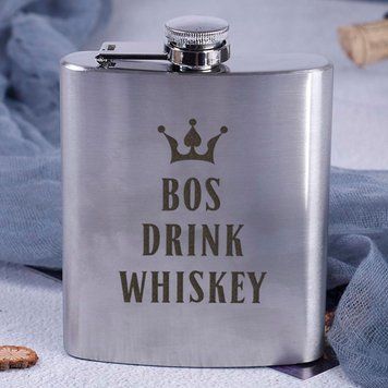 Фляга сталева "Bos drink whiskey" 9248 фото