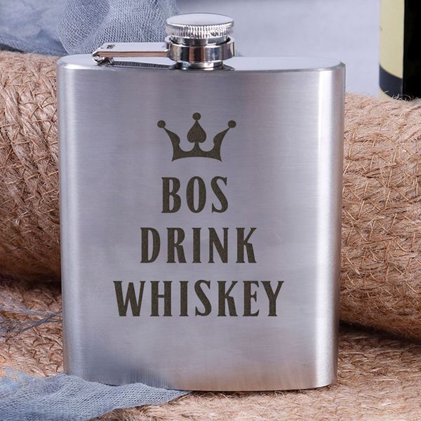 Фляга сталева "Bos drink whiskey" 9248 фото