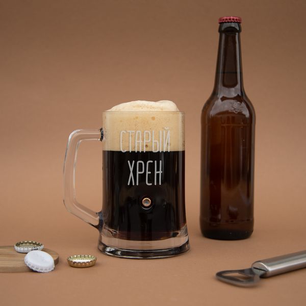 Кружка для пива с пулей "Старый хрен" BD-BP-111 фото