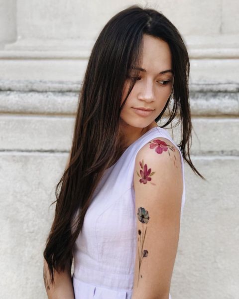 Тимчасове татуювання "Весенние цветы" AS-6014 фото