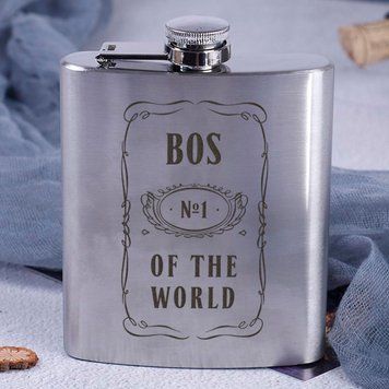 Фляга сталева "Bos №1 of the world" BD-FLASK-119 фото