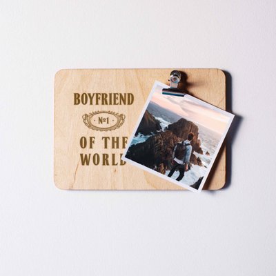 Дошка для фото "Boyfriend №1 of the world" з затискачем BD-phboard-46 фото