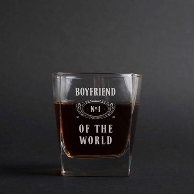 Склянка для віскі "Boyfriend №1 of the world" BD-SV-39 фото