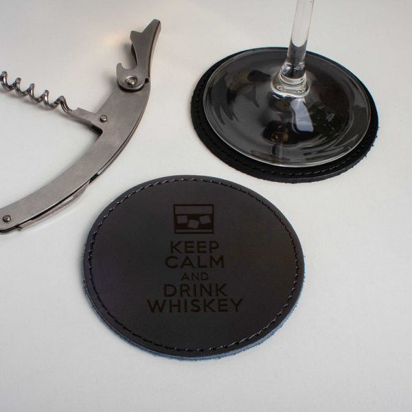 Костер-підставка шкіряна "Keep calm and drink whiskey" MO8055002859413 фото