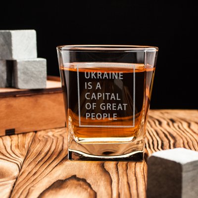 Склянка для віскі "Ukraine is a capital of great people" BD-SV-79 фото