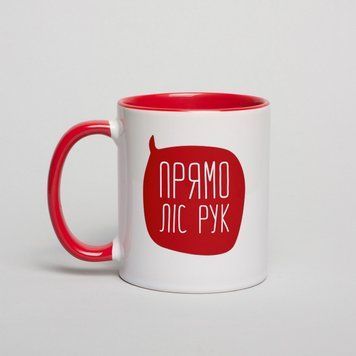 Чашка "Прямо ліс рук" у подарунок вчителю, червона, 330 мл BD-kruzh-115 фото
