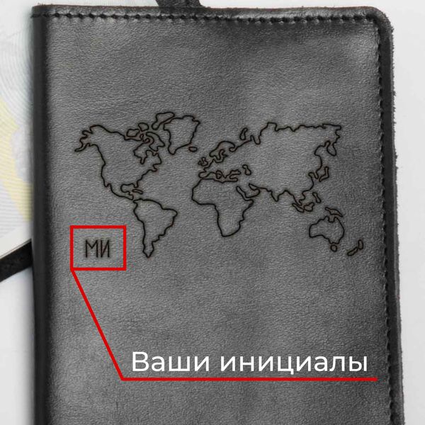 Обкладинка для паспорта "Map World" шкіряна персоналізована BD-MULTIPASS-01 фото