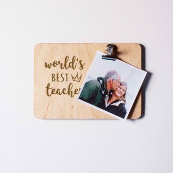 Дошка для фото з затискачем "World`s best teacher" BD-phboard-24 фото