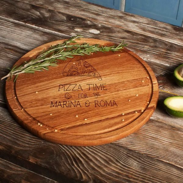 Доска для нарезки "Pizza time" именная BD-WD-02 фото