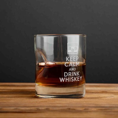 Стакан с пулей "Keep calm and drink whiskey" BD-BULLET-GLASS-2 фото