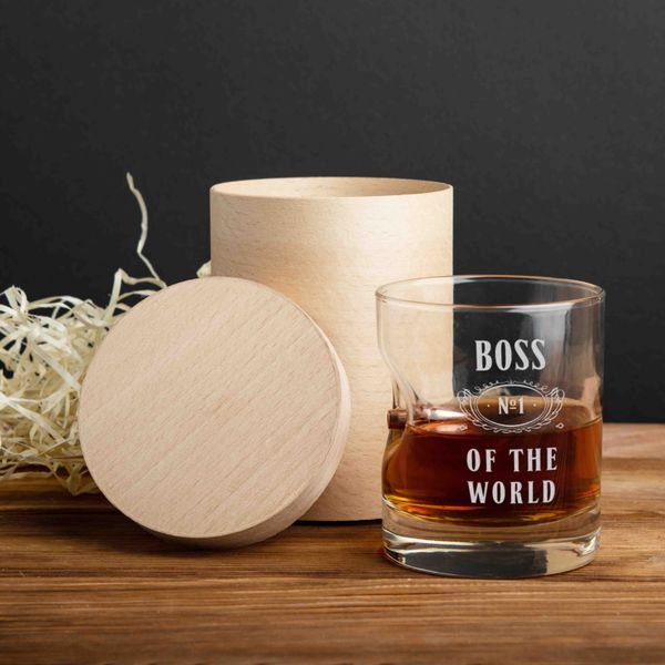 Стакан с пулей "Boss №1 of the world" для виски BD-BULLET-GLASS-23 фото