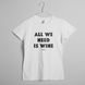 Футболка женская "All we need is wine" белая HK-57 фото 1