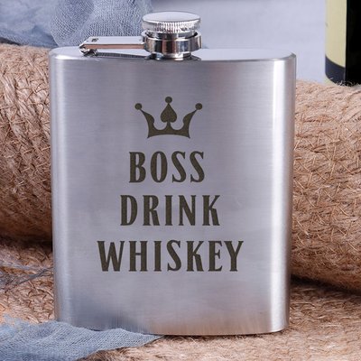 Фляга сталева "Boss drink whiskey" BD-FLASK-118 фото