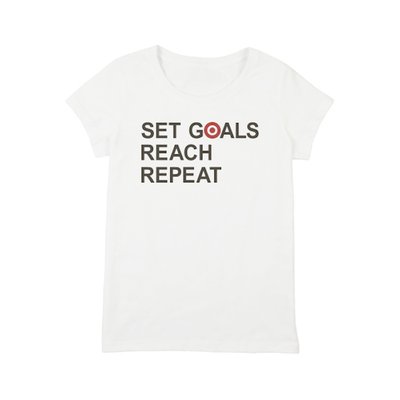 Футболка женская "Set Goals Reach Repeat" HH-18 фото