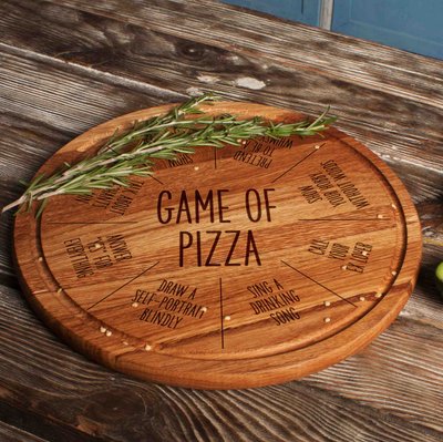 Дошка для нарізки "Pizza Board Game" персоналізована  BD-CB-06 фото