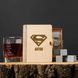Камені для віскі "Супермен" персоналізовані 6 штук у подарунковій коробці BD-WHROCKS-07 фото 1