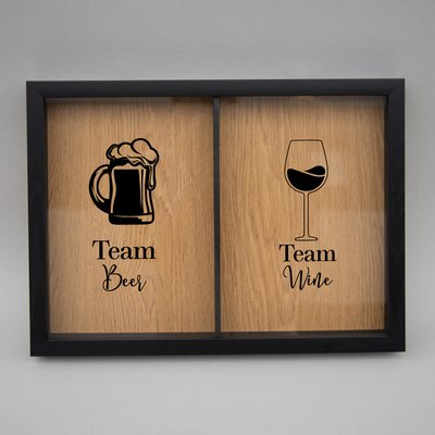 Подвійна рамка копілка "Team Beer - Teem Wine" для корків BD-DOUBLE-03 фото
