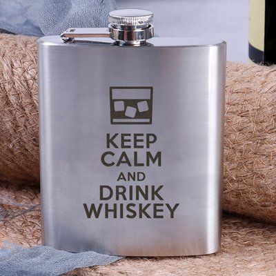 Фляга сталева "Keep calm and drink whiskey" BD-FLASK-122 фото