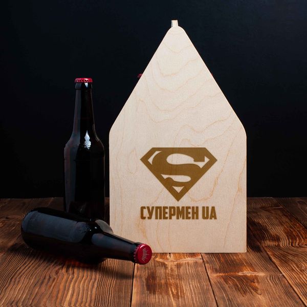 Ящик для пива "Супермен UA" для 6 бутылок BD-beerbox-09 фото