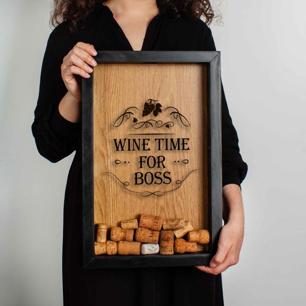 Копілка для винних корків "Wine time for boss" BD-vin-16 фото