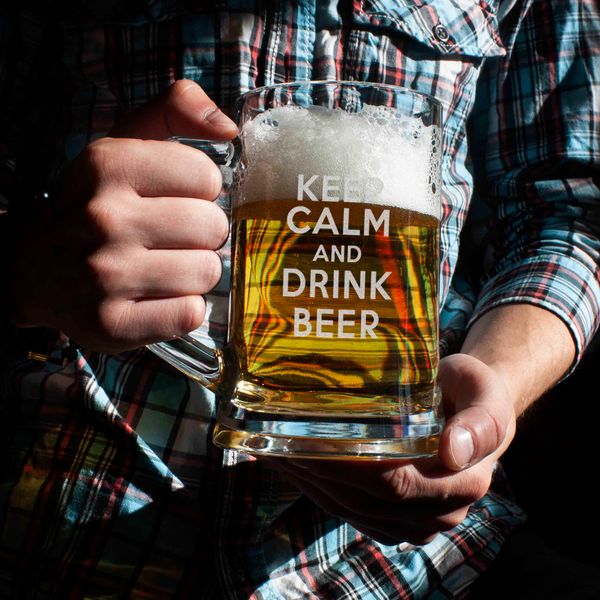Кухоль для пива "Keep calm and drink beer" з ручкою BD-BP-41 фото