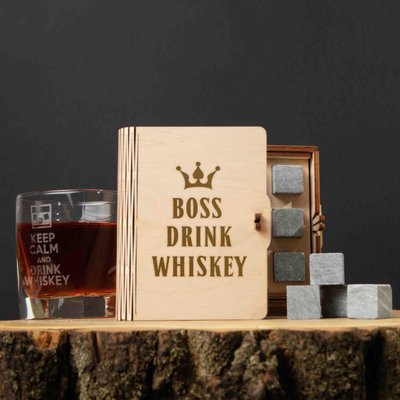 Камені для віскі "Boss Drink Whiskey" 6 штук у подарунковій коробці BD-WHROCKS-10 фото