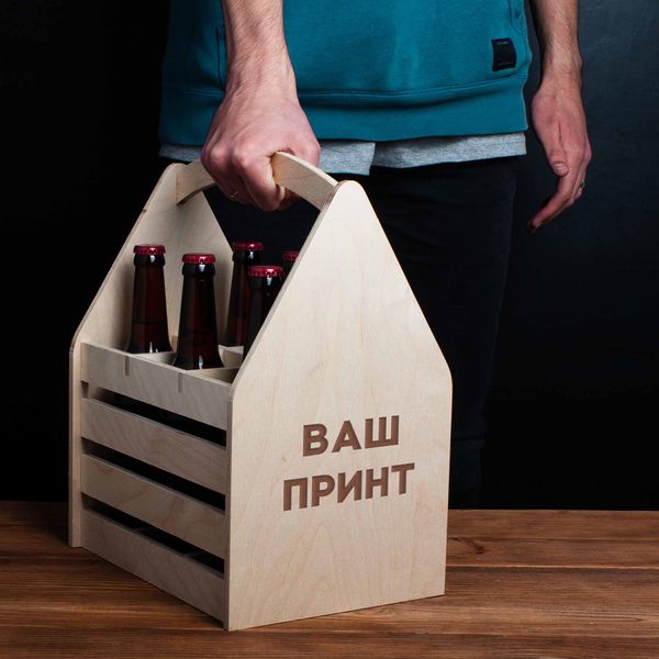 Ящик для пива "Конструктор" персоналізований для 6 пляшок BD-beerbox-01 фото