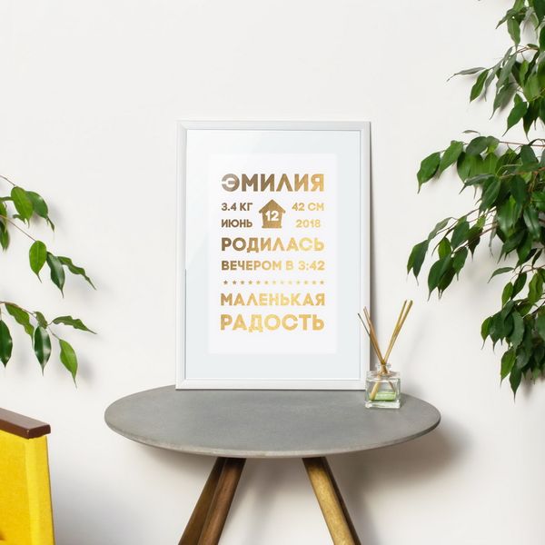 Постер метрика "Наша радость" персонализированный BD-pl-50 фото