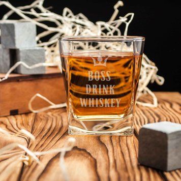 Стакан для віскі квадратний "Drink whiskey" BD-SV-08 фото