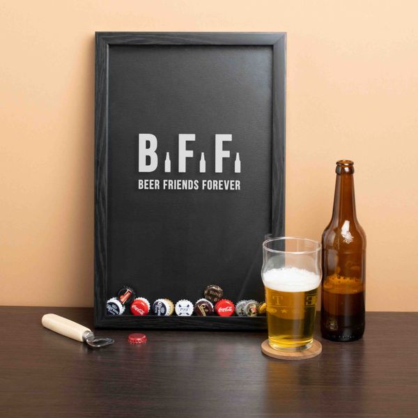 Рамка-копилка для пивных крышек "Beer Friends Forever" BD-beer-06 фото