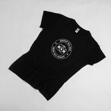 Футболка "Shoot all day, cropp all night" женская BD-f-97 фото