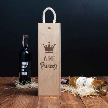 Коробка для пляшки вина "Wine princess" подарункова BD-box-06 фото