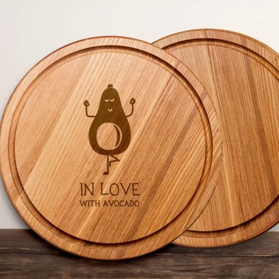 Дошка для нарізки "In love with avocado" 25 см BD-WD-17 фото