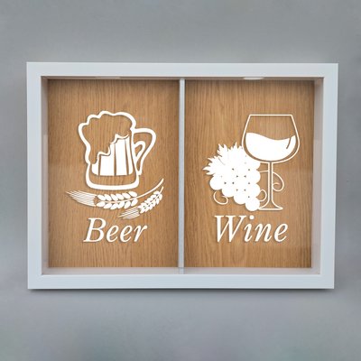 Подвійна рамка копілка "Beer, Wine" для корків BD-DOUBLE-07 фото
