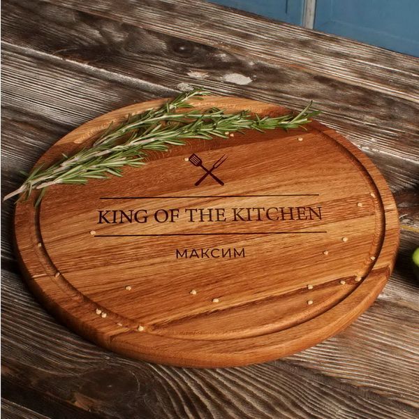 Доска для нарезки "King of the kitchen" персонализированная BD-WD-06 фото