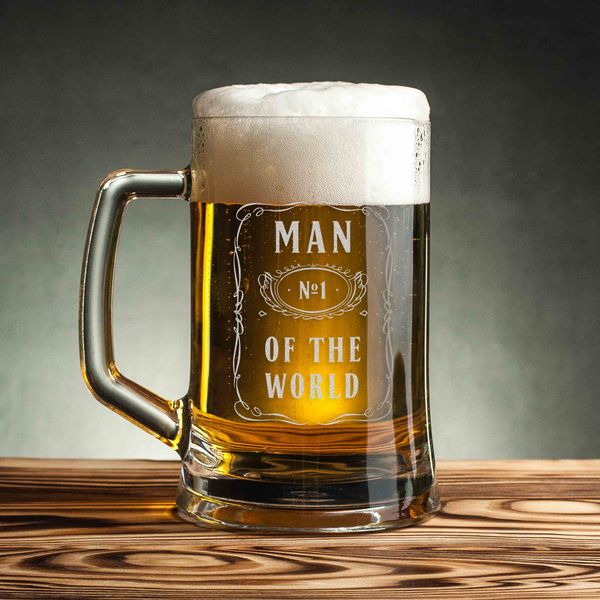 Кухоль для пива "Man №1 of the world" з ручкою BD-BP-27 фото