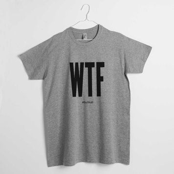 Футболка мужская "WTF" серая HK-32 фото
