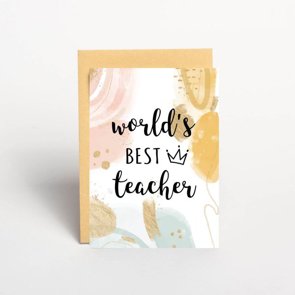 Открытка "World`s best teacher" BD-otkr-7 фото
