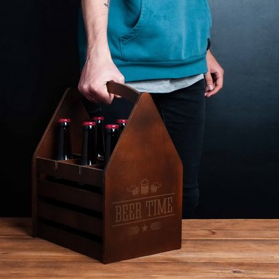 Ящик для пива "Beer time" для 6 бутылок BD-box-34 фото