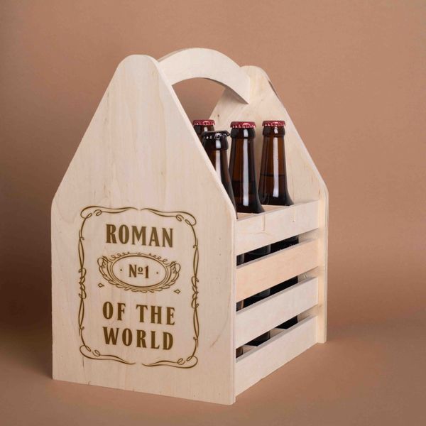 Ящик для пива "№1 of the world" персоналізований для 6 пляшок BD-beerbox-12 фото